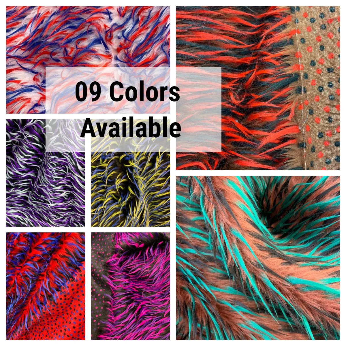 3 Tone Long Pile Design 60 Inches Wide Faux Fur Fake Fabric