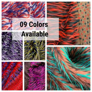 3 Tone Long Pile Design 60 Inches Wide Faux Fur Fake Fabric