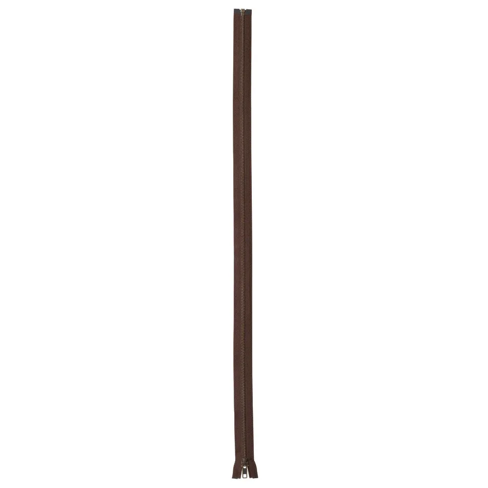 #5 Metal, Brown, 30" YKK Separating Bomber Jacket Zipper with Antique Brass Teeth, #6BJ-30-BRO-ANT