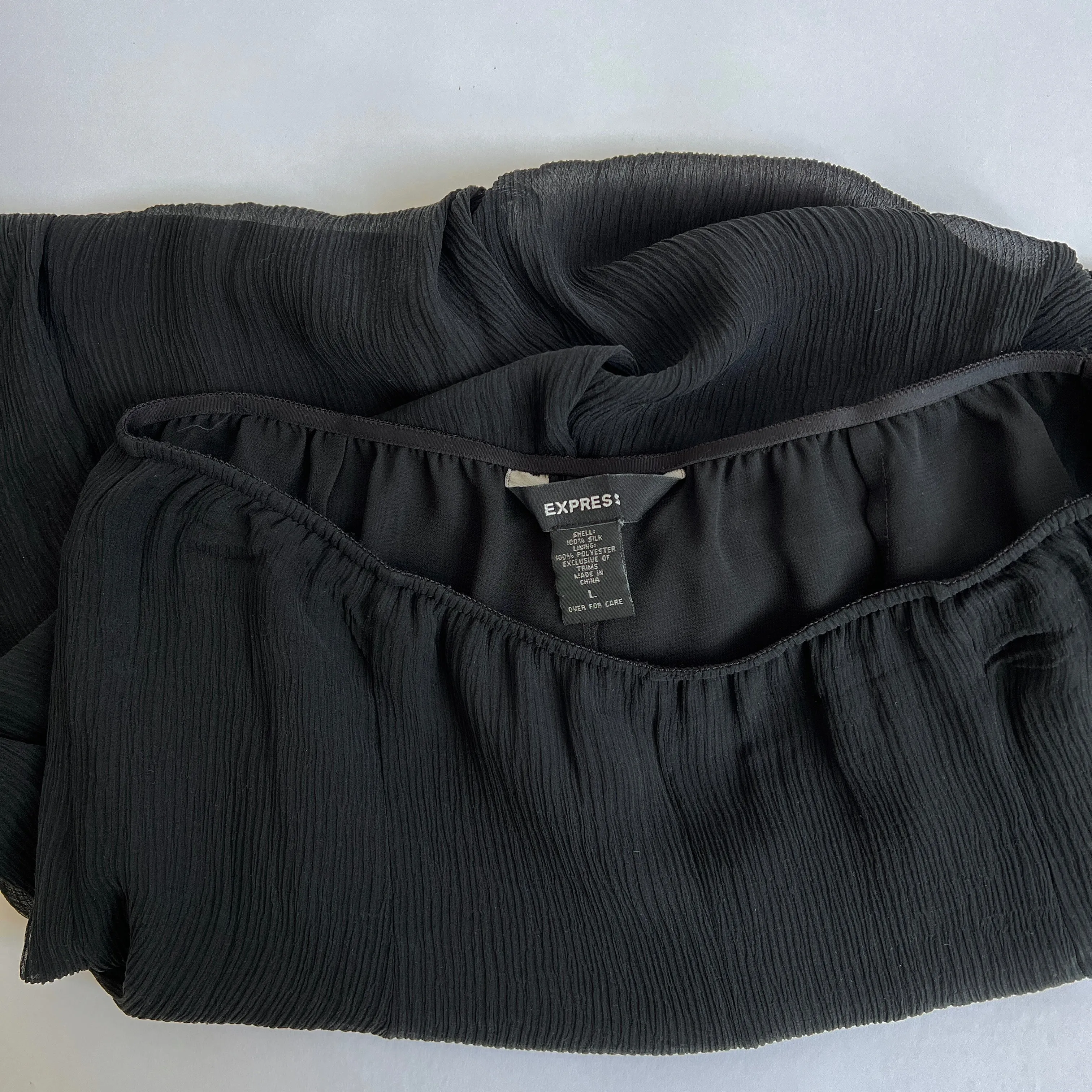 Black silk fairy midi skirt - L/XL