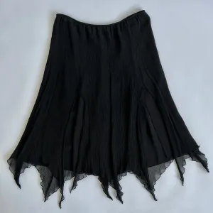 Black silk fairy midi skirt - L/XL