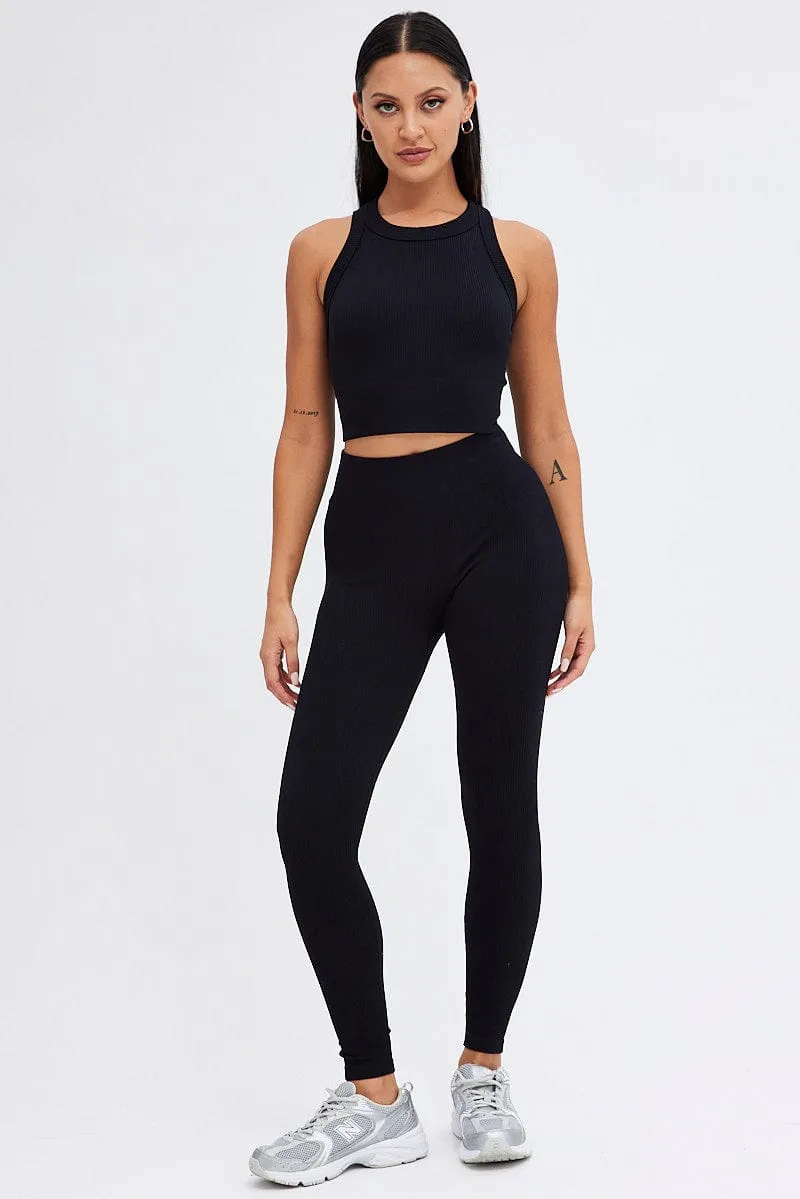 Black Tank Top Seamless Activewear