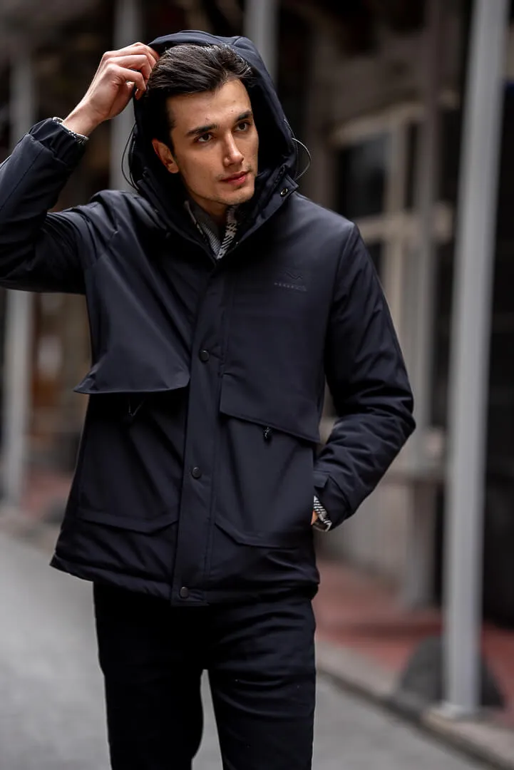 Brabion Black Waterproof Coat