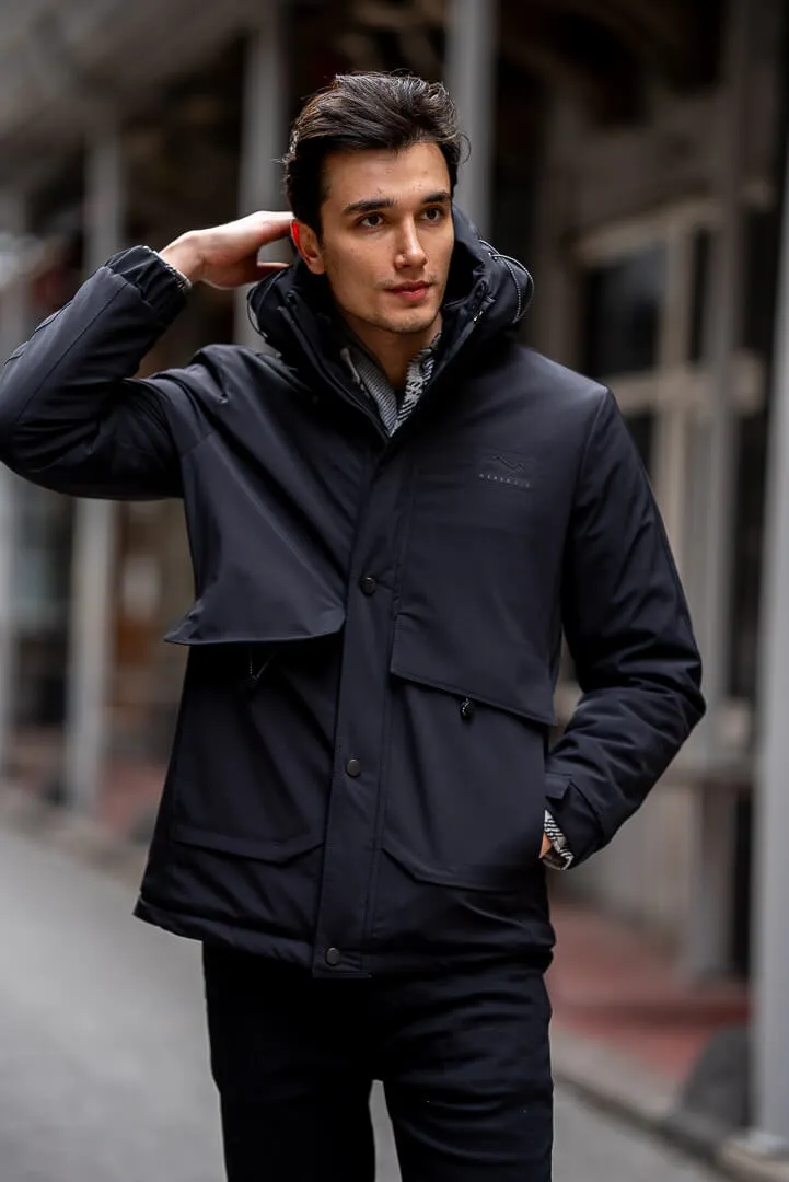 Brabion Black Waterproof Coat