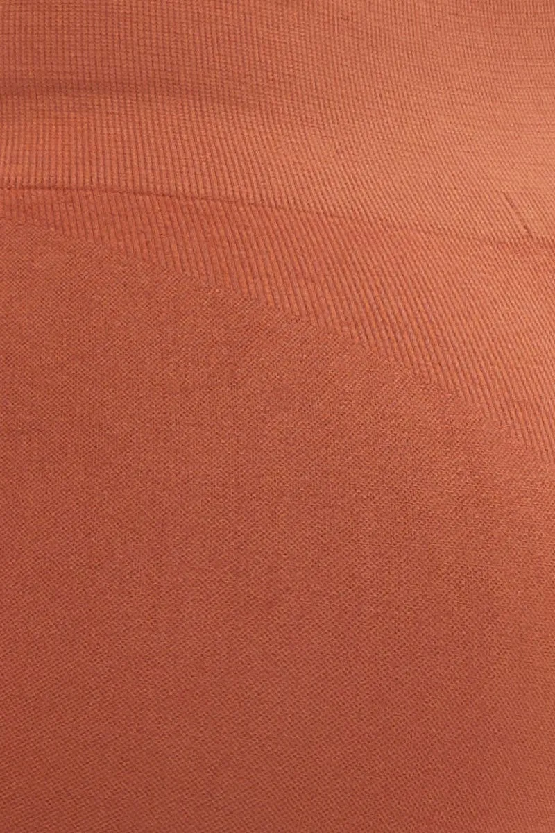 Brown Seamless Activewear Top And Pants Set