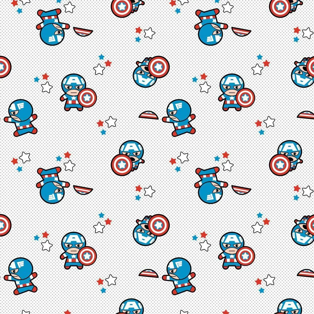 Captain America White - Flannel - 1/2 Metre