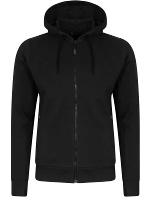Cobden Heavy Piqué Zip Through Hoodie in Black - Dissident