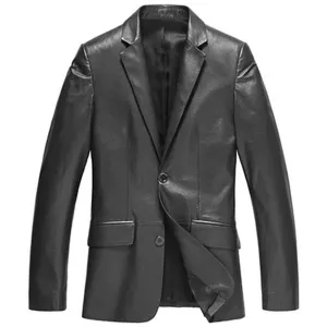 DUSEN KLEIN - Original Male Leather Jacket Fashion Suit Clothing Dusen Klein Brand Genuine Sheepskin Business Male Jacket Black/Blue 13J1310