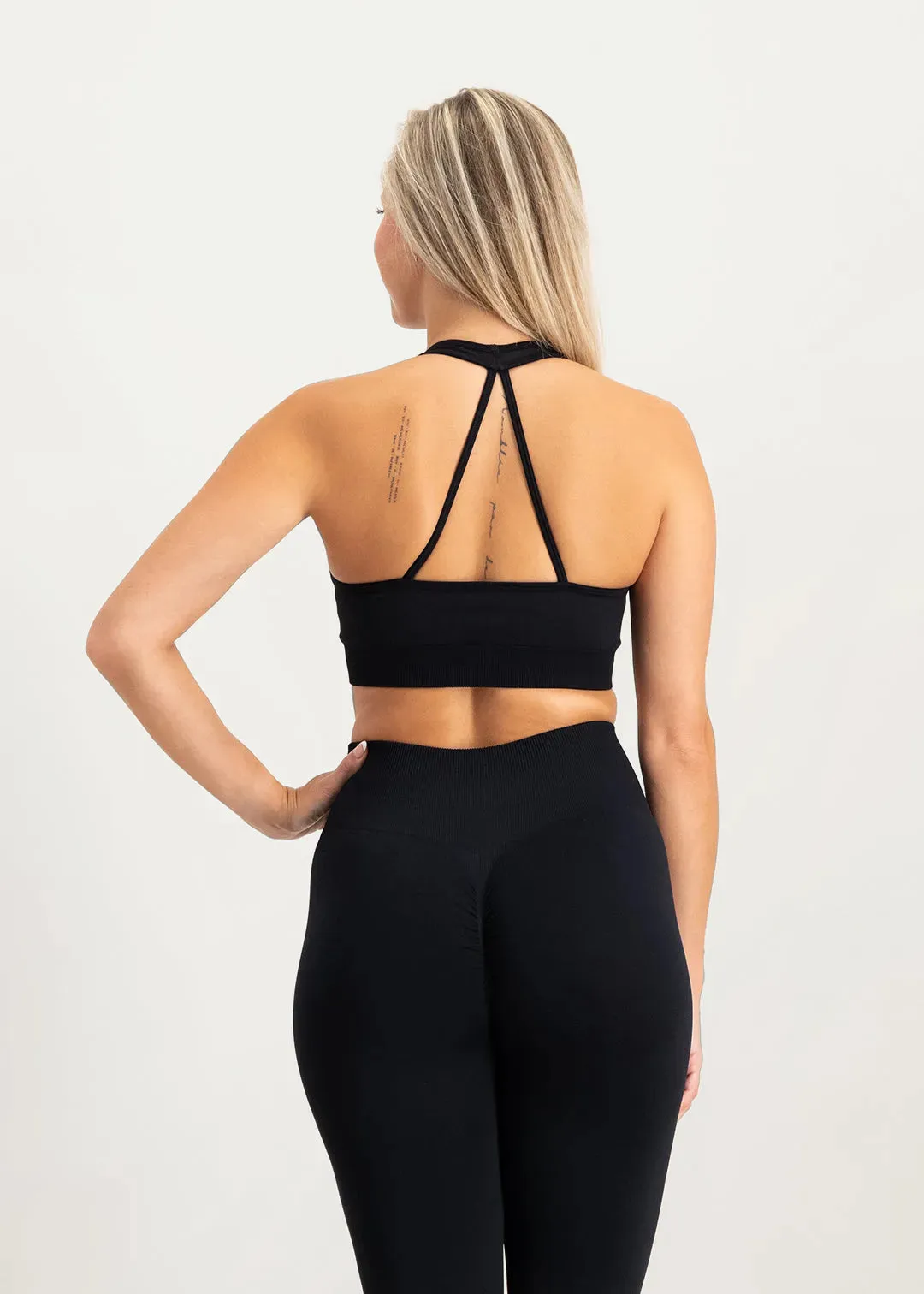 Flare Scrunch Bra - Black