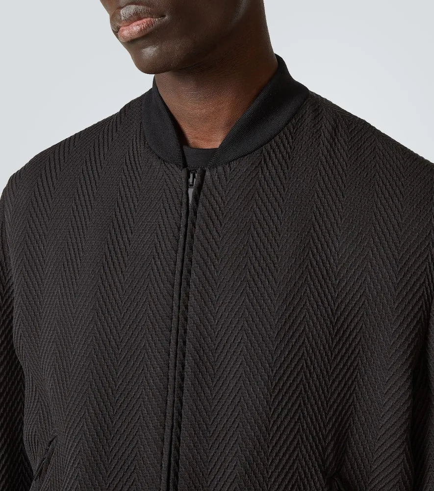 Giorgio Armani Chevron silk-blend blouson