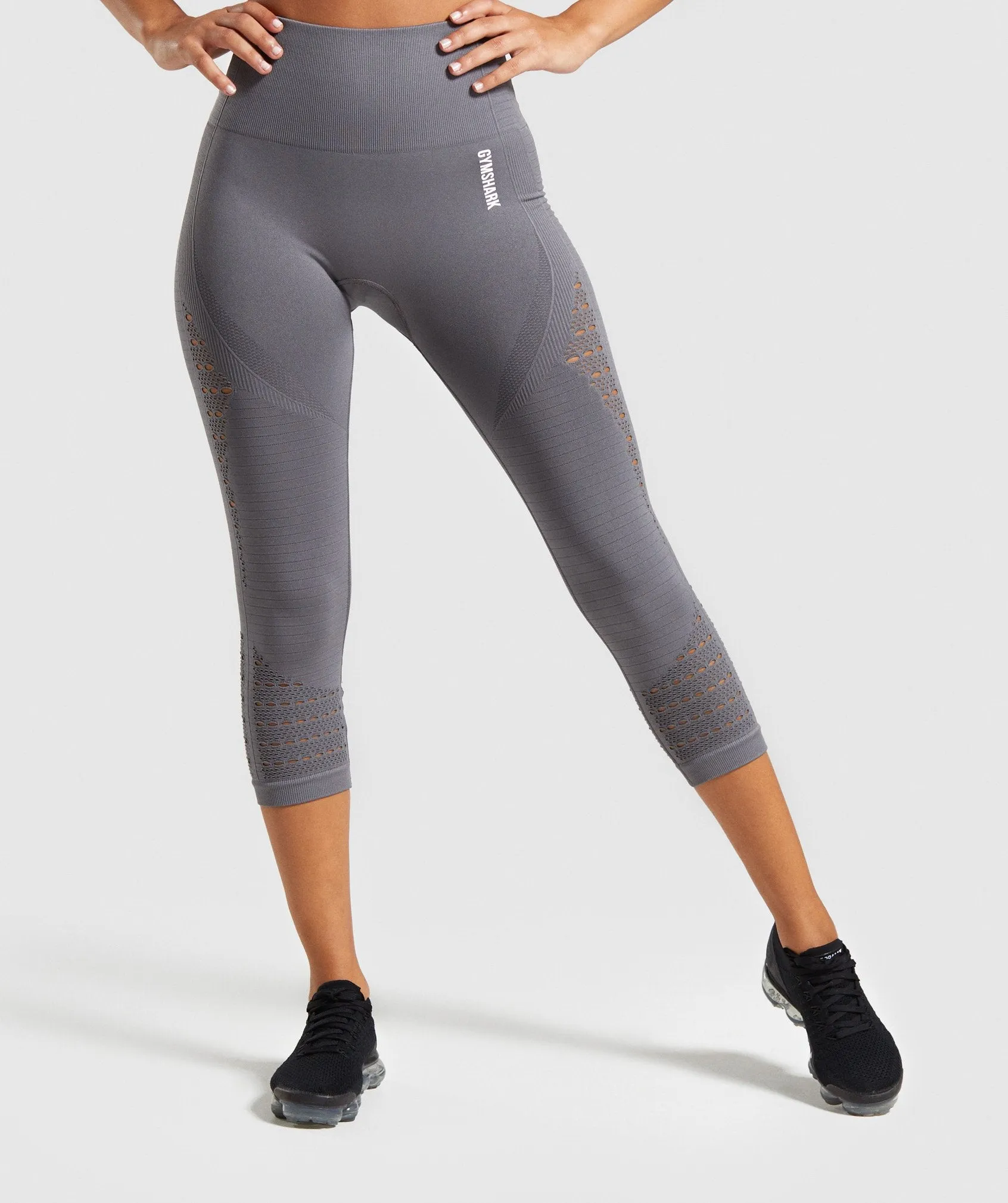 Gymshark Energy  Seamless Cropped Leggings - Smokey Grey