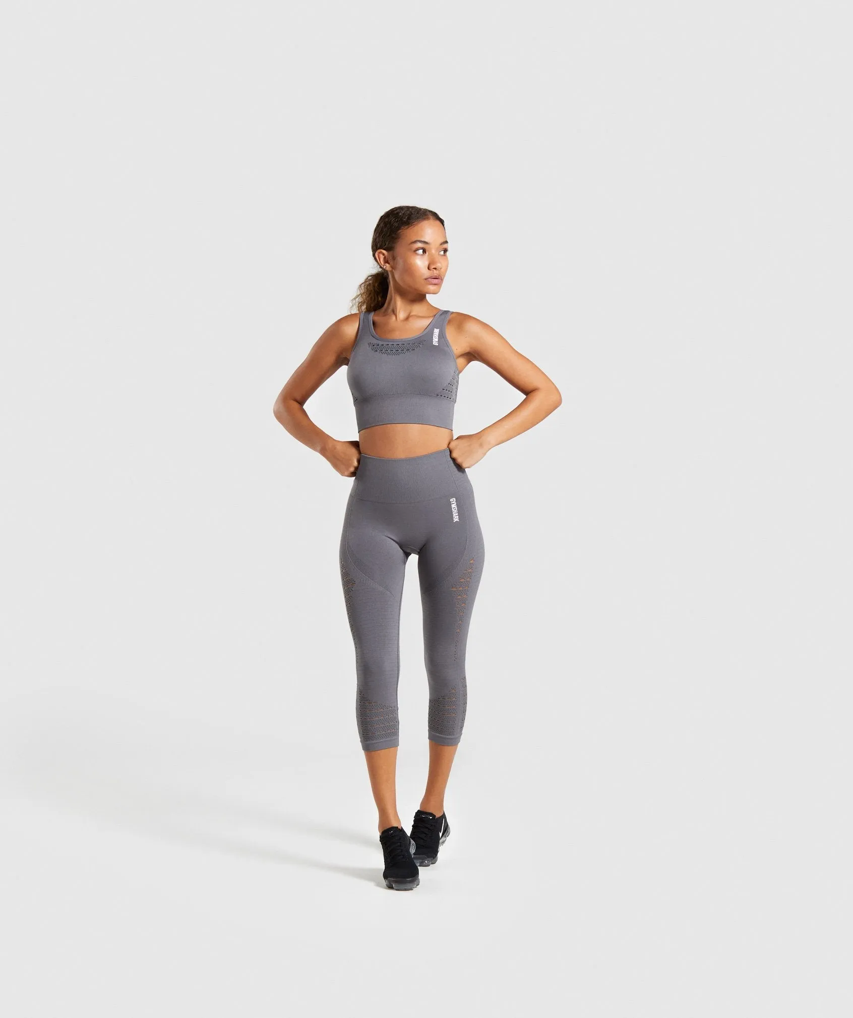 Gymshark Energy  Seamless Cropped Leggings - Smokey Grey