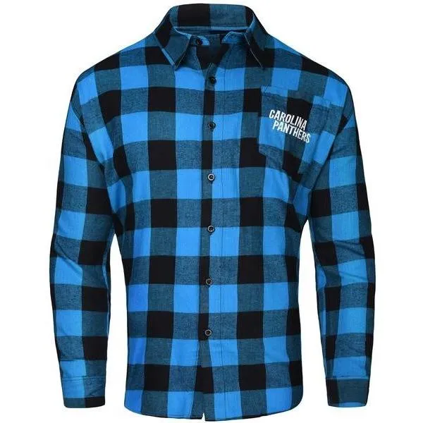 NFL Mens Officially Licensed Long Sleeve Large Check Flannel Shirts - Pick Your Team
