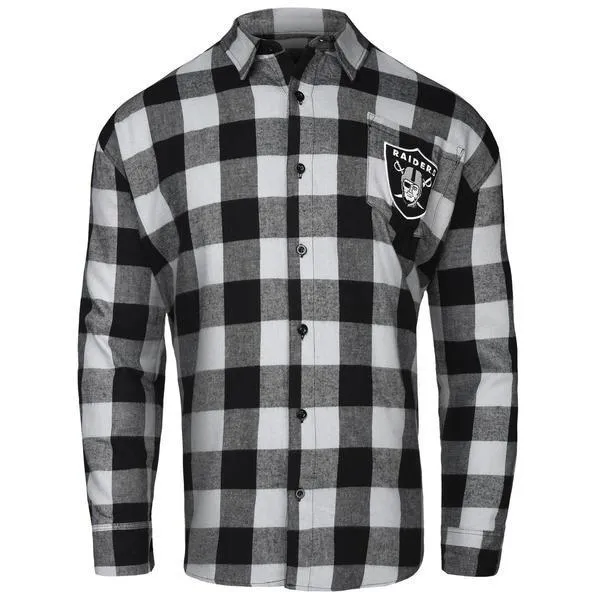 NFL Mens Officially Licensed Long Sleeve Large Check Flannel Shirts - Pick Your Team