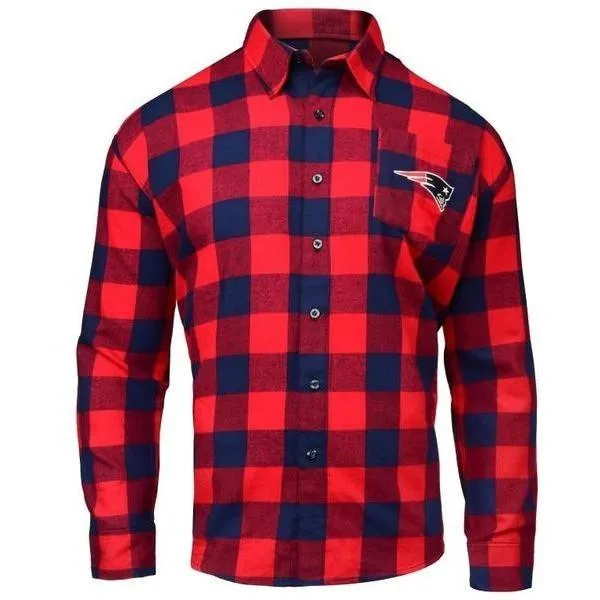 NFL Mens Officially Licensed Long Sleeve Large Check Flannel Shirts - Pick Your Team