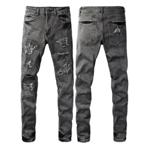 Paisley Stretch Slim Fit Skinny Jeans