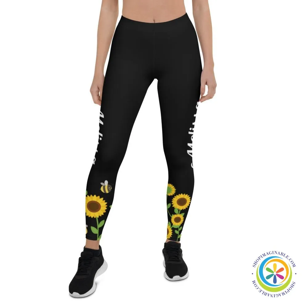 Personalized Vibrant Sunflower Leggings