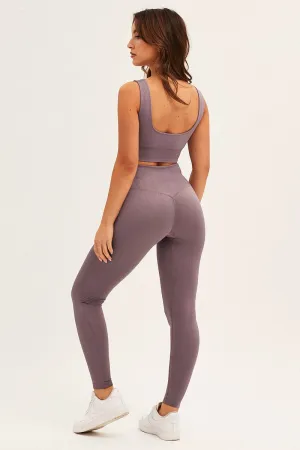 Purple Seamless Activewear Leggings Set