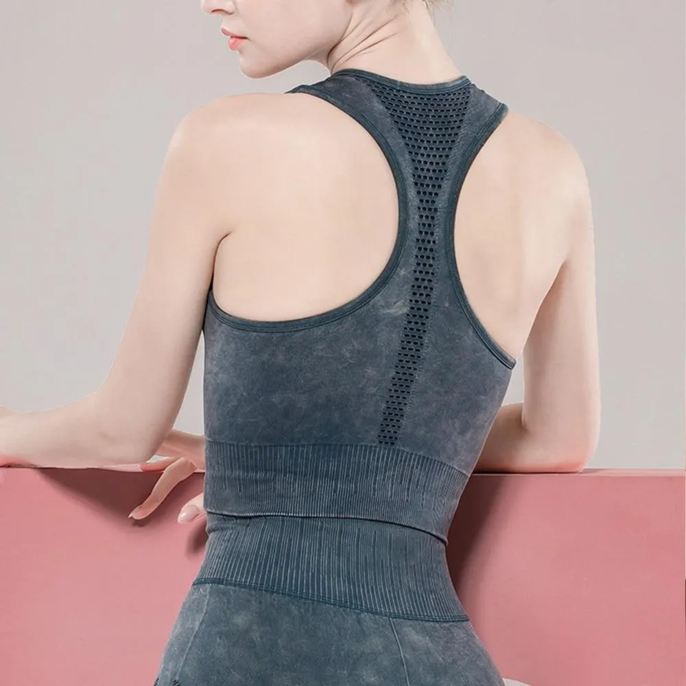 Swank Distressed Effect Seamless Activewear Set