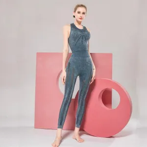 Swank Distressed Effect Seamless Activewear Set