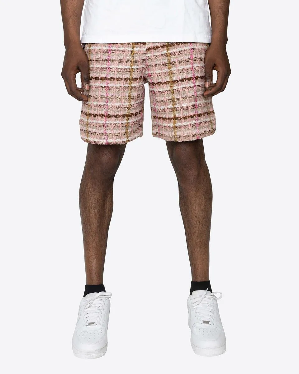 Tweed Trucker Shorts - Pink