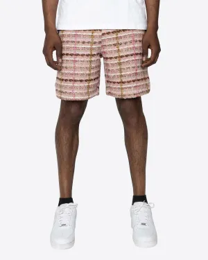 Tweed Trucker Shorts - Pink