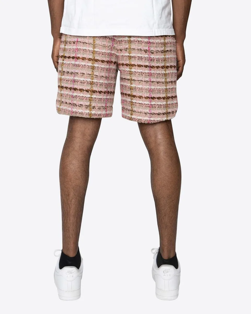 Tweed Trucker Shorts - Pink